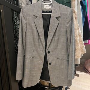 Calvin Klein Black and White Checkered Blazer